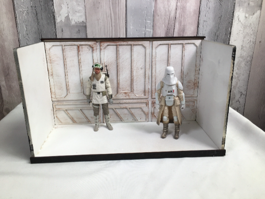 White Space Ship/Industrial Themed Fully Built & Painted Acrylic Fronted Action  Figure Diorama Display Case for 6″ 1:12 Scale Fits Detolf – Diorama Kits